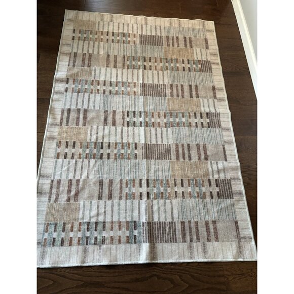 Ruggable Selene Neutral Multicolor Flatwoven Rug 4x6’ Rectangle Browns NO Pad - Picture 1 of 8